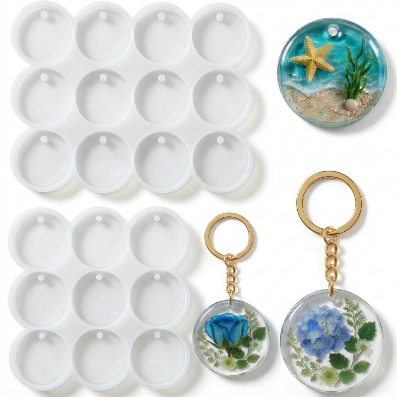 Serving Tray Mold - قالب سيليكون دائري مسطح لصنع سلسلة