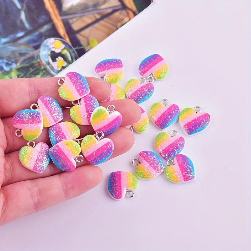 Resin Crafts Diy - 10 قطع من الحليات الراتنجية الملونة