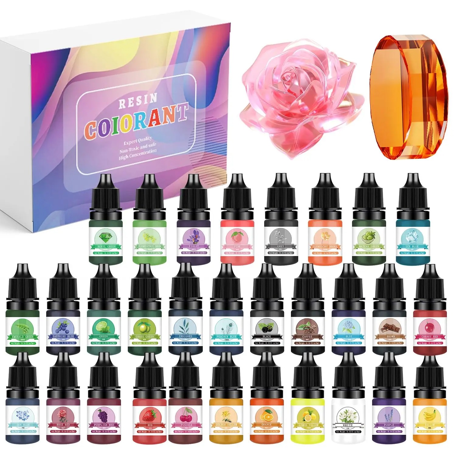 Resin Jewelry Kit - 30 ألوان 5 مللي الايبوكسي الراتنج