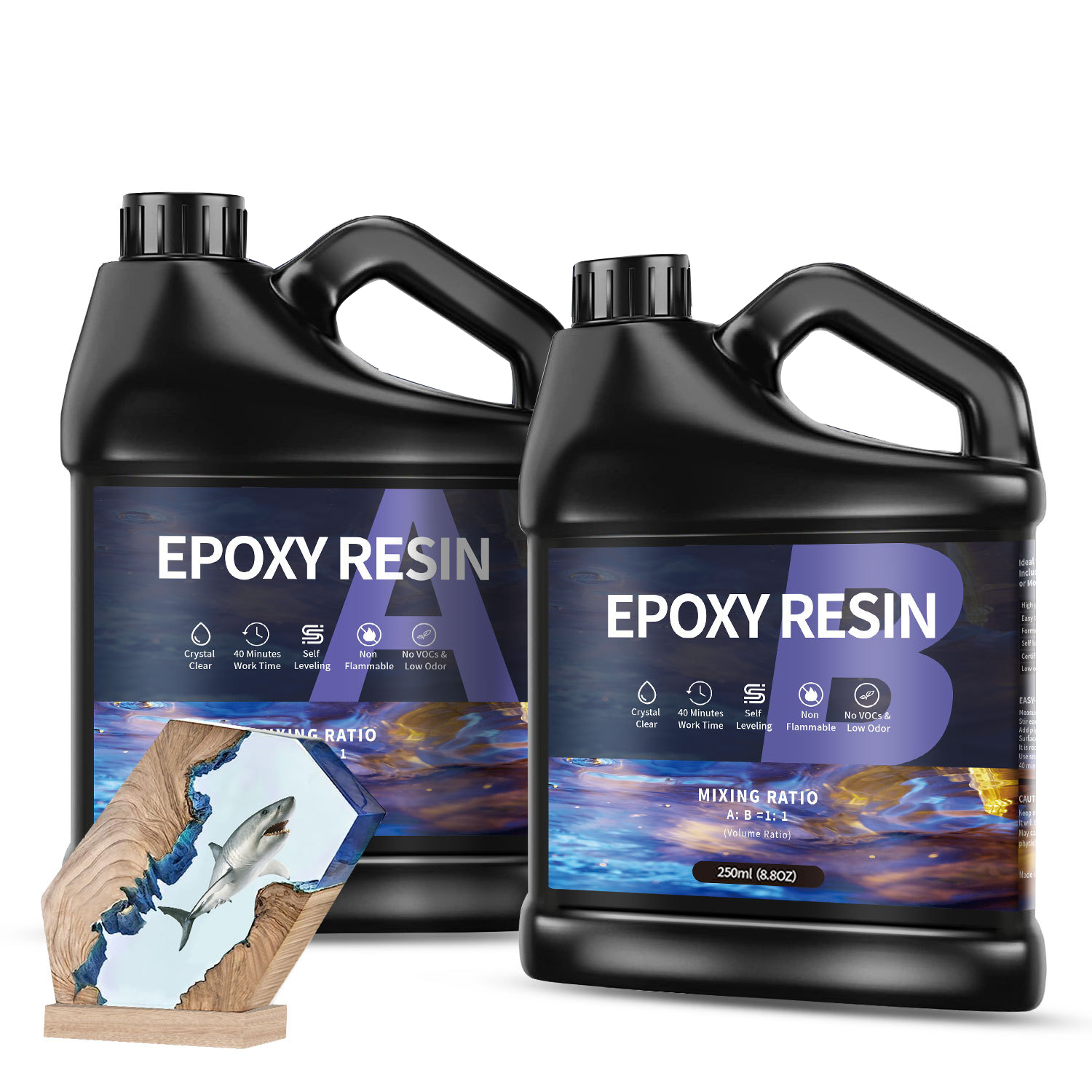 Epoxy Uv Resin Kit - 500 جرام/1000 جرام AB غراء راتنجات