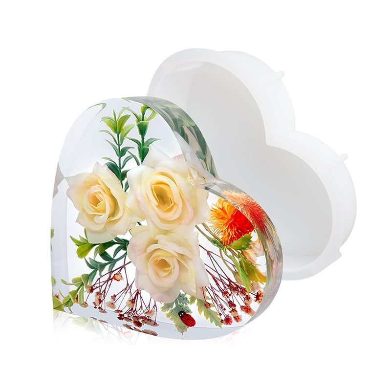 Flower Preservation Resin - قالب راتنجات الايبوكسي على شكل قلب