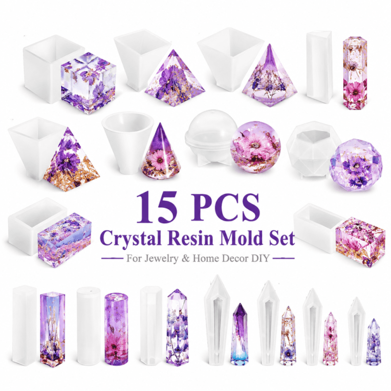 Resin Jewelry Kit - مجموعة قوالب سيليكون كريستالية من الراتنج،