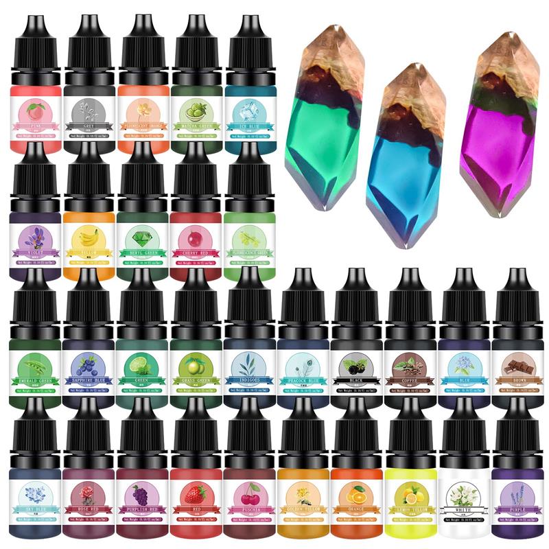 Resin Ocean Wave Mold - 5 مللي 30 ألوان الراتنج الصباغ