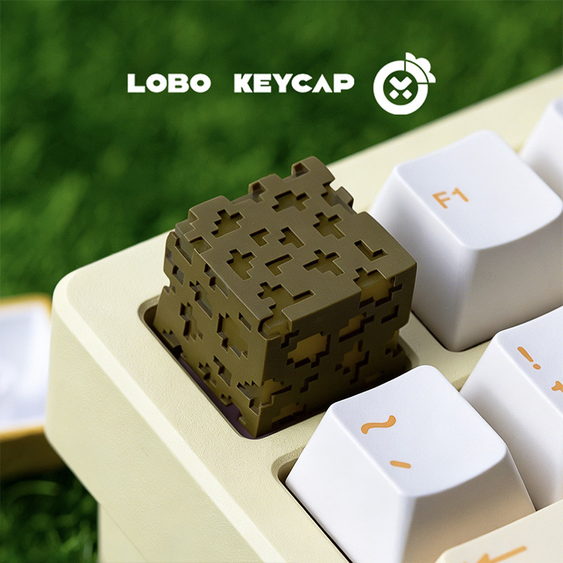 Resin Crafting Minecraft - أغطية مفاتيح شفافة بتصميم كرتوني مربع