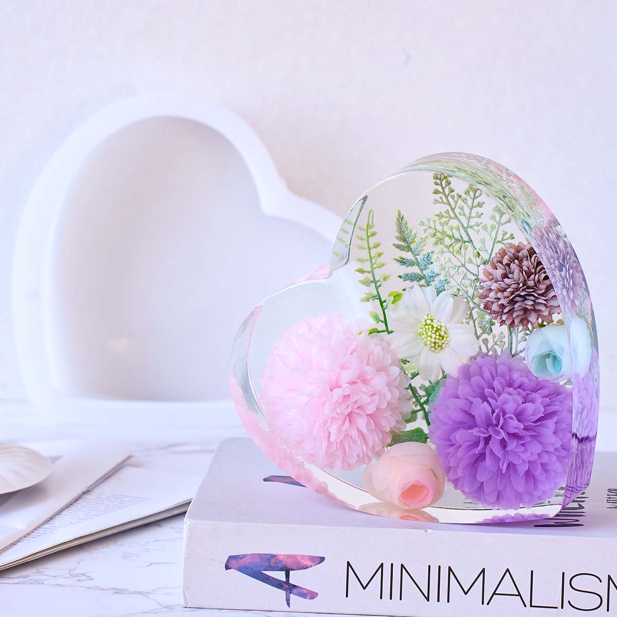 قالب سيليكون كبير على شكل قلب  - مراجعة Flower Preservation Resin وسعره