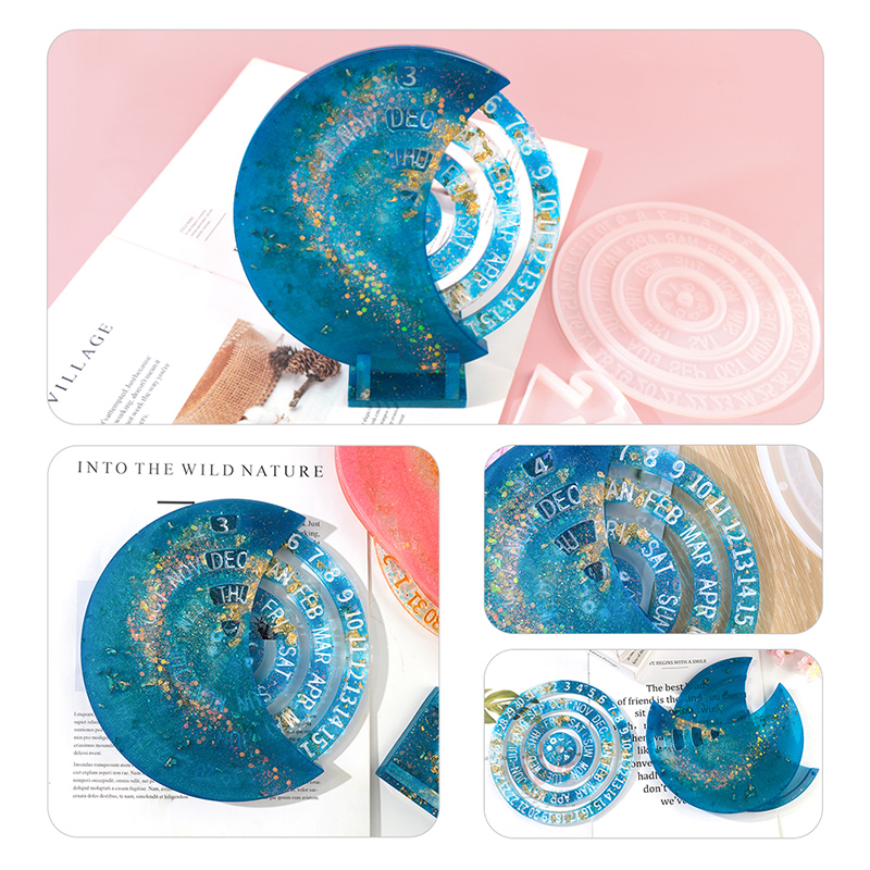 نمط جديد للتدوير شكل القمر الت - مراجعة Resin Ocean Wave Mold وسعره