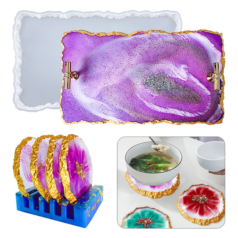 DM413 Drusy كوستر الراتنج قالب - مراجعة Serving Tray Mold وسعره