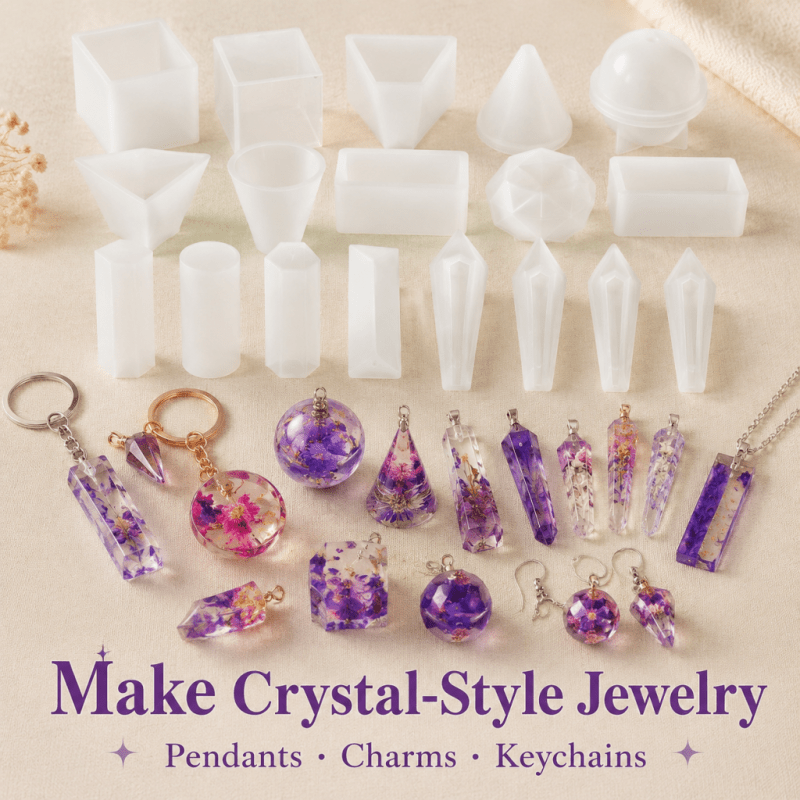 مجموعة قوالب سيليكون كريستالية - مراجعة Resin Jewelry Kit وسعره
