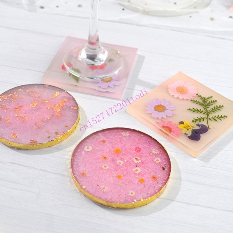 2 قطعة مستديرة مربع كوستر الرا - مراجعة Geode Mold Silicone وسعره