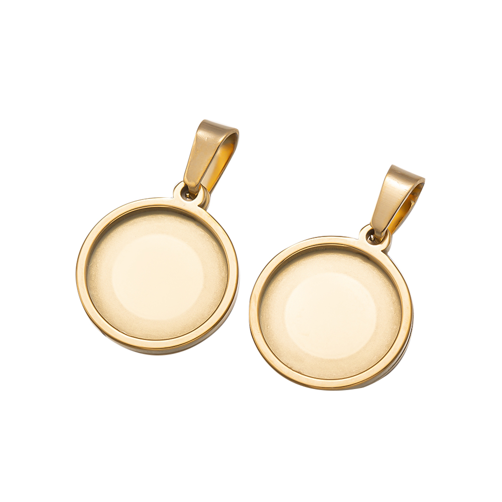 كابوشون دائري من الفولاذ المقا - مراجعة Bezels Set Pendant وسعره