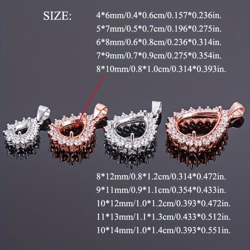 1 قطعة ارتفع الذهبي فضي المسيل - مراجعة Bezels Set Pendant وسعره