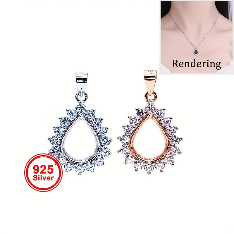 1 قطعة ارتفع الذهبي فضي المسيل - مراجعة Bezels Set Pendant وسعره