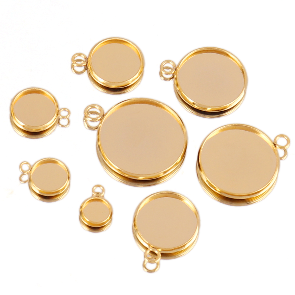 10 قطعة كابوشون من الفولاذ الم - مراجعة Bezels Set Pendant وسعره