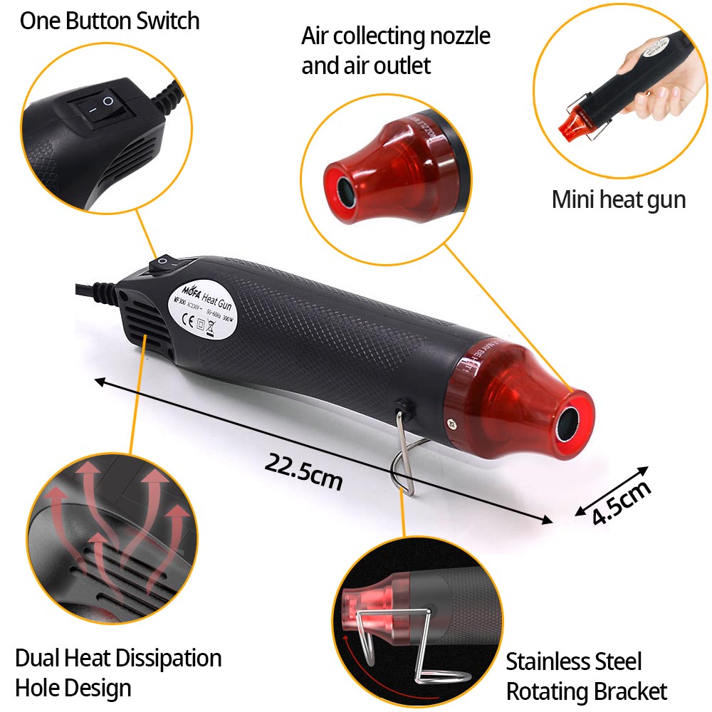 300 واط الهواء الساخن الحرارة  - مراجعة Heat Gun Small وسعره